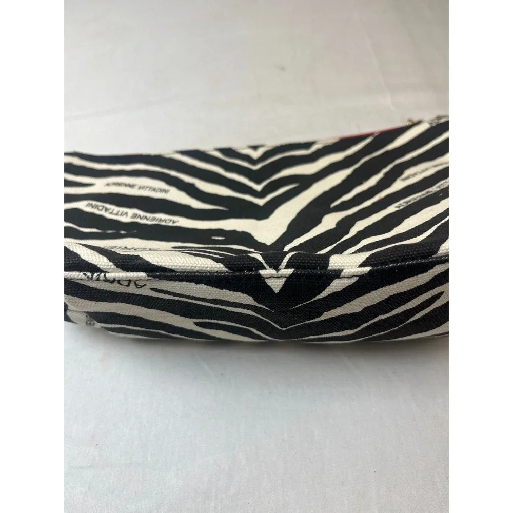 Adrienne Vittadini Zebra Print Cosmetic‎ Makeup Bag Pouch Travel Organizer NWT